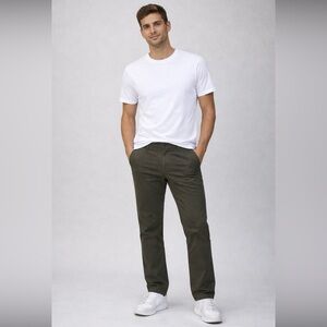 Kenneth Cole Men's Dark Olive Chinos